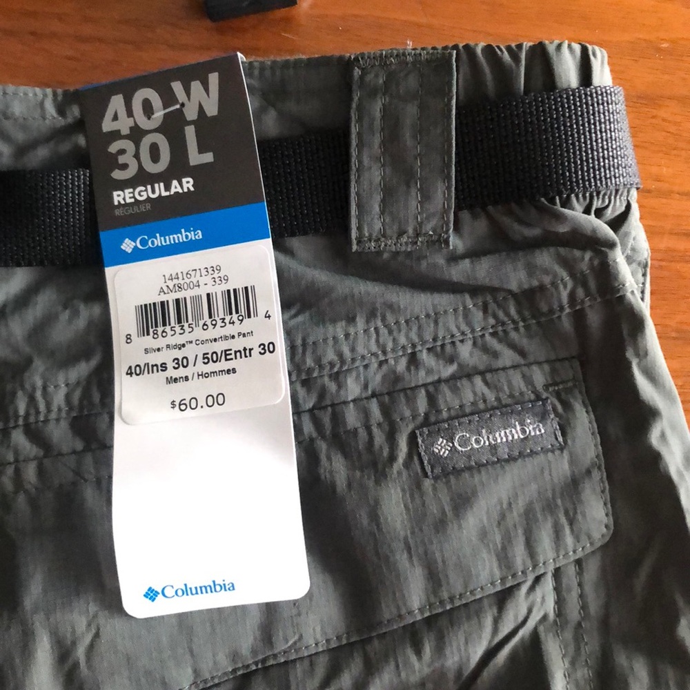 Colombia Pants/Zip off shorts NWT 40 x 30